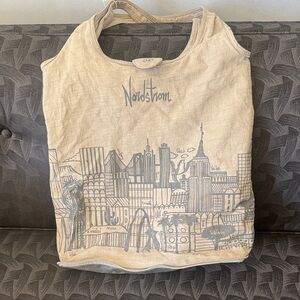 Nordstrom Tan Tote with Urban Design fold zip bag compact shopping